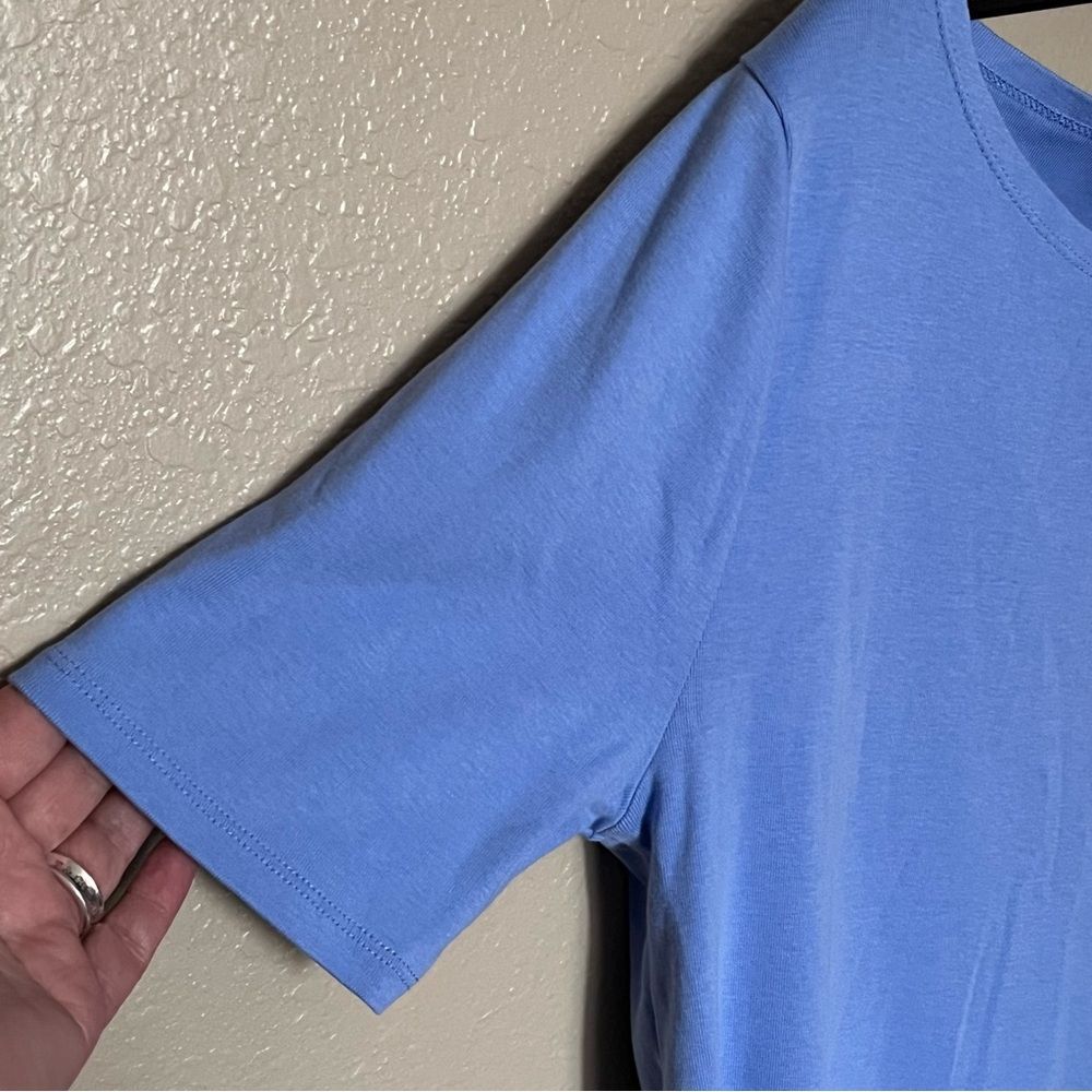 J by J. Crew Cotton Blue Short Sleeve with Round Neck Tee Shirt Top Size Large - Picture 6 of 8